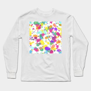 Abstract Neon Color Paint Splash Long Sleeve T-Shirt